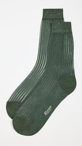STEMS Women's Fine Ribbed Metallic Crew Socks in Kuwait