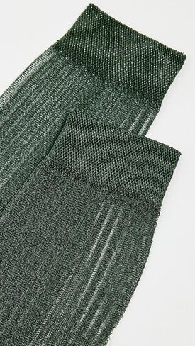 STEMS Women's Fine Ribbed Metallic Crew Socks in Kuwait