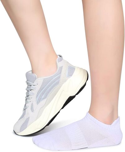 Henwarry Women's 10 Pairs Athletic Running Low Cut Socks Thin Cotton Soft Ankle Tab Socks in Kuwait