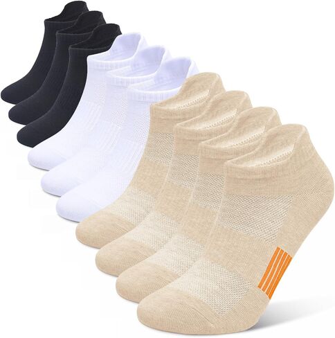 Henwarry Women's 10 Pairs Athletic Running Low Cut Socks Thin Cotton Soft Ankle Tab Socks in Kuwait