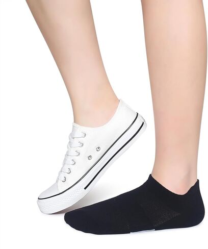Henwarry Women's 10 Pairs Athletic Running Low Cut Socks Thin Cotton Soft Ankle Tab Socks in Kuwait