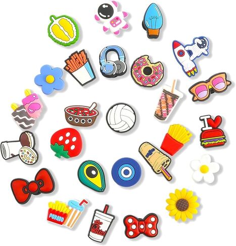Addnkchn 20 50 100Pcs Random PVC Cartoon Bulk Shoe Charms and pins Decoration with Different Designs Shape for Girls,Boys and Adult Party Gift Shoe Decoration Charms in Saudi Arabia