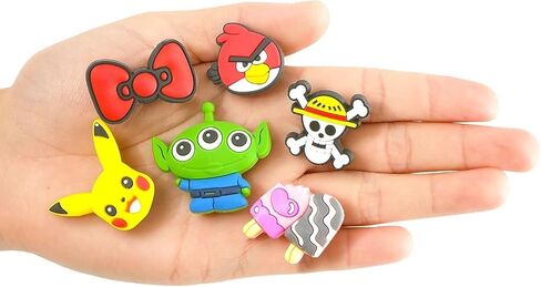 Addnkchn 20 50 100Pcs Random PVC Cartoon Bulk Shoe Charms and pins Decoration with Different Designs Shape for Girls,Boys and Adult Party Gift Shoe Decoration Charms in Saudi Arabia