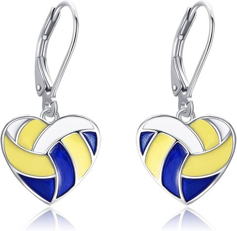 YFN Sports Jewelry Earrings 925 Sterling Silver Baseball Softball Basketball Rugby Football Tennis Volleyball Earrings for Women and Sports Fans Gifts in Saudi Arabia