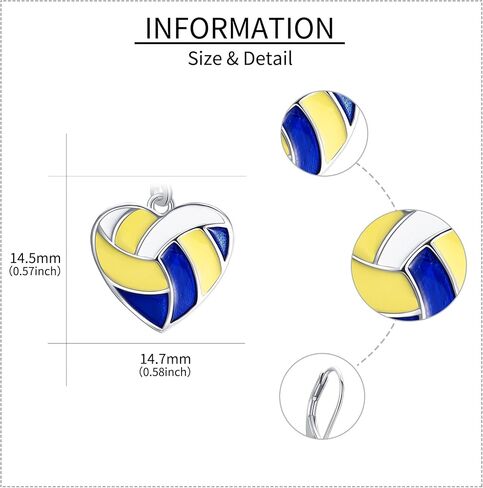 YFN Sports Jewelry Earrings 925 Sterling Silver Baseball Softball Basketball Rugby Football Tennis Volleyball Earrings for Women and Sports Fans Gifts in Saudi Arabia