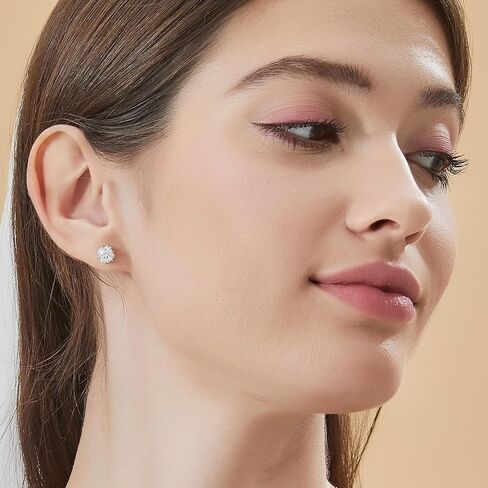 MomentWish Moissanite Earrings, Birthday Gifts for Her, Simulated Diamond Stud Earrings for Women, 925 Sterling Silver Studs Jewelry Gift for Anniversary Christmas in Kuwait