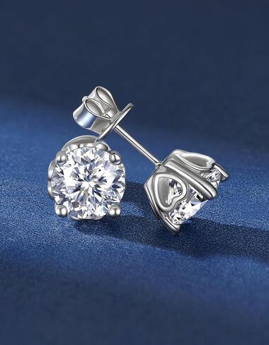 MomentWish Moissanite Earrings, Birthday Gifts for Her, Simulated Diamond Stud Earrings for Women, 925 Sterling Silver Studs Jewelry Gift for Anniversary Christmas in Kuwait