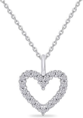 18K Gold Plated | Open Heart, Circle & Cross Moissanite Diamond Pendant Necklace, Cute Dainty Love Pendant Necklace Jewelry 16+2 Inch Extender in Saudi Arabia