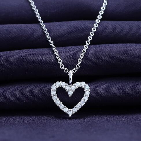 18K Gold Plated | Open Heart, Circle & Cross Moissanite Diamond Pendant Necklace, Cute Dainty Love Pendant Necklace Jewelry 16+2 Inch Extender in Saudi Arabia
