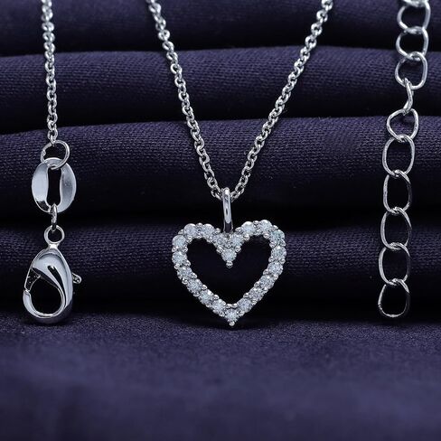18K Gold Plated | Open Heart, Circle & Cross Moissanite Diamond Pendant Necklace, Cute Dainty Love Pendant Necklace Jewelry 16+2 Inch Extender in Saudi Arabia