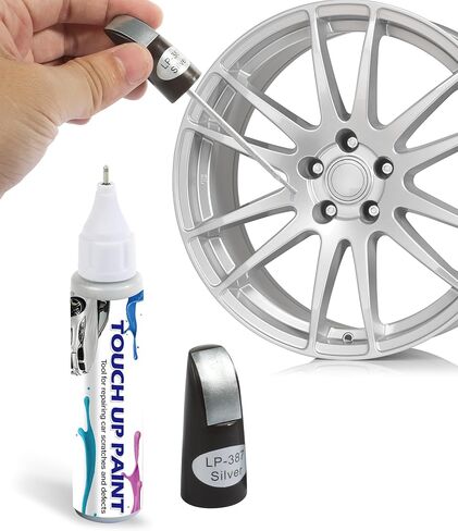 YAKEFLY Car Touch Up Paint Fill Pen,Two-In-One Car Wheel Scratch Fix Rim Touch Up Paint Rim Scratch Repair Pen,Car Rim Paint Pen Car Wheel Scratch Remove,Quick And Easy,Touch Up Paint for Cars Wheel (Silver) in Saudi Arabia
