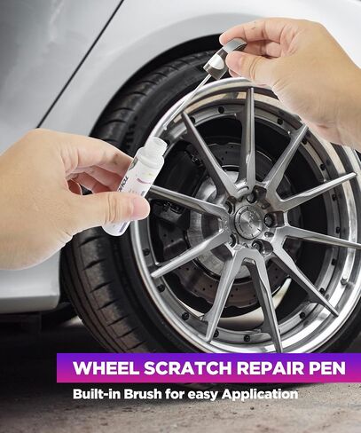 YAKEFLY Car Touch Up Paint Fill Pen,Two-In-One Car Wheel Scratch Fix Rim Touch Up Paint Rim Scratch Repair Pen,Car Rim Paint Pen Car Wheel Scratch Remove,Quick And Easy,Touch Up Paint for Cars Wheel (Silver) in Saudi Arabia