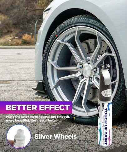 YAKEFLY Car Touch Up Paint Fill Pen,Two-In-One Car Wheel Scratch Fix Rim Touch Up Paint Rim Scratch Repair Pen,Car Rim Paint Pen Car Wheel Scratch Remove,Quick And Easy,Touch Up Paint for Cars Wheel (Silver) in Saudi Arabia