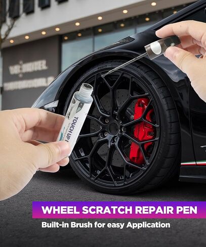 قلم تعبئة الطلاء من YAKEFLY، قلم إصلاح الخدوش لعجلة السيارة اثنين في واحد، قلم إصلاح الخدوش لعجلة السيارة، قلم طلاء حافة السيارة لإزالة الخدوش من عجلة السيارة، سريع وسهل، طلاء لعجلة السيارات (فضي) in Kuwait