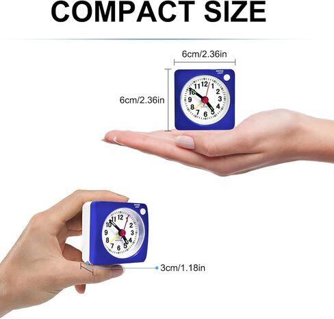 Mini Size Travel Alarm Clocks Bedside Non Ticking Battery Powered Small Clocks Silent Analog Clock for Bedroom Backpacking with Snooze and Nightlight in Saudi Arabia