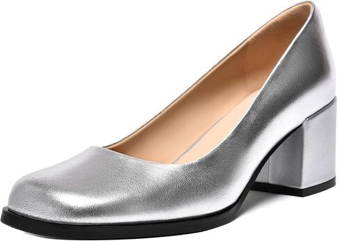 حذاء نسائي كاجوال من FEMSTEP سهل الارتداء من الجلد غير اللامع بمقدمة مربعة وكعب منخفض مكتنز مقاس 2.5 بوصة in Kuwait