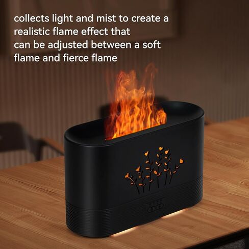 LOVME Upgraded RGB 300ML Flame Diffuser, Remote Control Flame Humidifier, fire Diffuser 300ML Capacity for Large Rooms, Ultra Quiet Air Diffuser for Home Office Aromatherapy Diffuser… in Saudi Arabia