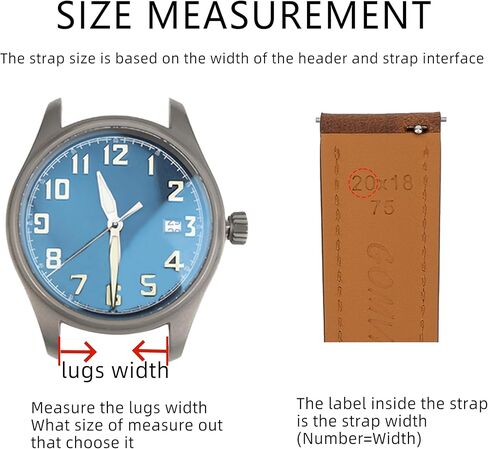 Quick Release Leather Watch Bands 14mm 16mm 18mm 19mm 20mm 21mm 22mm 24mm,Vintage Oil Wax-Tanned Leather Watch Straps Men's Watch Band Replacement Watch Strap for Men Women in Kuwait