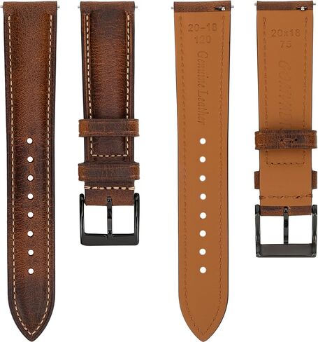 Quick Release Leather Watch Bands 14mm 16mm 18mm 19mm 20mm 21mm 22mm 24mm,Vintage Oil Wax-Tanned Leather Watch Straps Men's Watch Band Replacement Watch Strap for Men Women in Kuwait