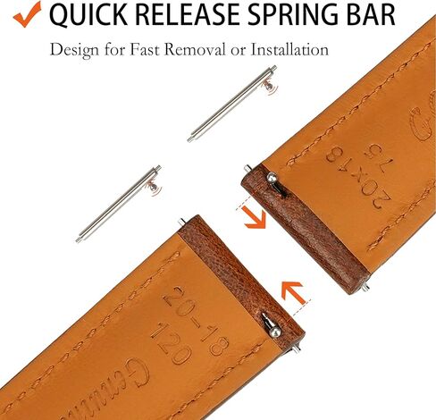Quick Release Leather Watch Bands 14mm 16mm 18mm 19mm 20mm 21mm 22mm 24mm,Vintage Oil Wax-Tanned Leather Watch Straps Men's Watch Band Replacement Watch Strap for Men Women in Kuwait