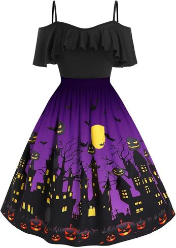 ROSE GAL Womens Plus Size Dresses Sleeveless Wrap V-Neck Gothic Vintage 50S Spaghtti Strap Swing Cocktail Dress in Saudi Arabia
