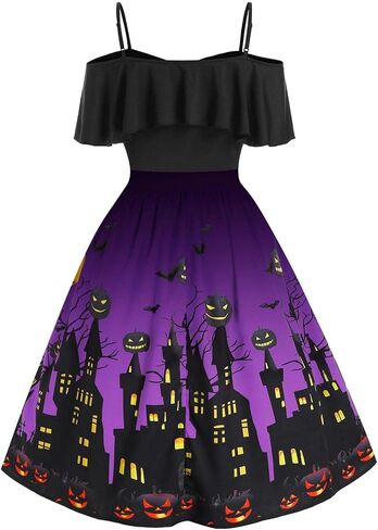 ROSE GAL Womens Plus Size Dresses Sleeveless Wrap V-Neck Gothic Vintage 50S Spaghtti Strap Swing Cocktail Dress in Saudi Arabia