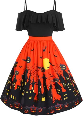 ROSE GAL Womens Plus Size Dresses Sleeveless Wrap V-Neck Gothic Vintage 50S Spaghtti Strap Swing Cocktail Dress in Saudi Arabia