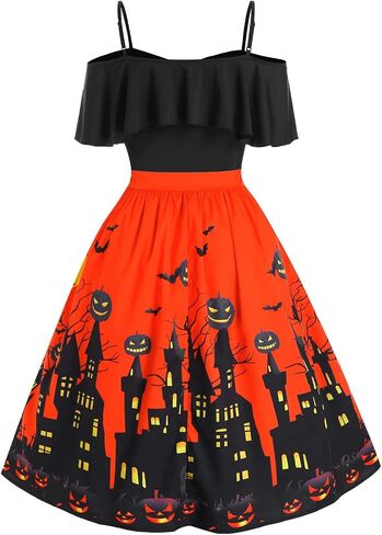 ROSE GAL Womens Plus Size Dresses Sleeveless Wrap V-Neck Gothic Vintage 50S Spaghtti Strap Swing Cocktail Dress in Saudi Arabia