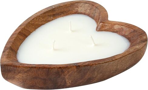 Restaurantware-Coco Casa 7.1 x 5.5 x 2 Inch Heart Wood Dough Bowl Candle, 1 Hand Poured Bread Bowl Candle - Pineapple Papaya Fragrance, Double Wax Blend, Soy Wax Scented Candle, Cotton Wick in Saudi Arabia