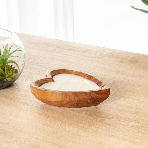 Restaurantware-Coco Casa 7.1 x 5.5 x 2 Inch Heart Wood Dough Bowl Candle, 1 Hand Poured Bread Bowl Candle - Pineapple Papaya Fragrance, Double Wax Blend, Soy Wax Scented Candle, Cotton Wick in Saudi Arabia