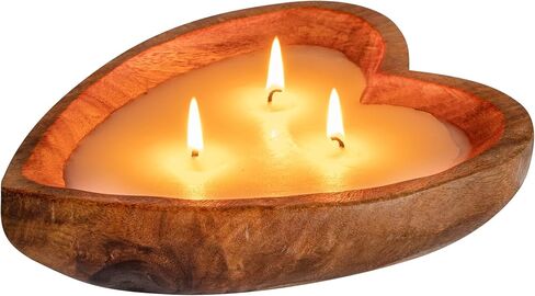 Restaurantware-Coco Casa 7.1 × 5.5 × 2 بوصة شمعة وعاء العجين من خشب القلب، 1 شمعة وعاء الخبز المصبوبة يدويًا - عطر الأناناس والبابايا، مزيج شمع مزدوج، شمعة معطرة بشمع الصويا، فتيل قطني in Saudi Arabia