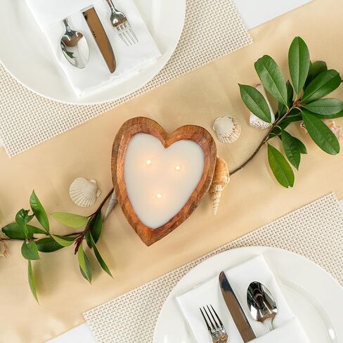 Restaurantware-Coco Casa 7.1 x 5.5 x 2 Inch Heart Wood Dough Bowl Candle, 1 Hand Poured Bread Bowl Candle - Pineapple Papaya Fragrance, Double Wax Blend, Soy Wax Scented Candle, Cotton Wick in Saudi Arabia