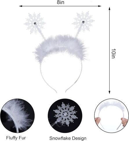 عيد الميلاد الأبيض بريق ندفة الثلج توتو عقال مجموعة سباركلي ندفة الثلج اللباس الملحقات للفتيات عيد الميلاد الشتاء موضوع حزب تأثيري ملابس زي in Kuwait