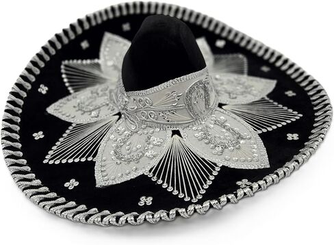 Mariachi Sombrero, Black & Silver, Adult Size in Saudi Arabia