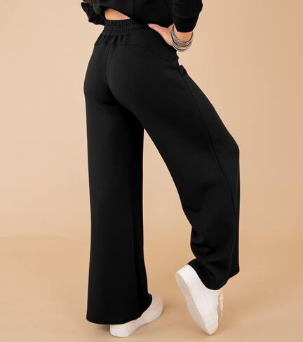 بنطلون رياضي نسائي واسع الساق من Air Essentials، عالي الخصر مع جيوب جانبية in Kuwait