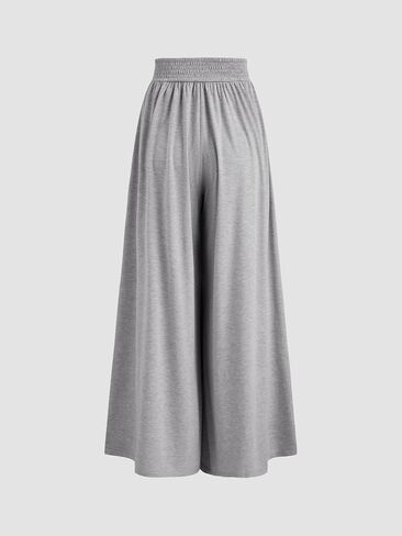 CIDER Mid Rise Solid Knotted Ruffle Wide Leg Trousers in Saudi Arabia