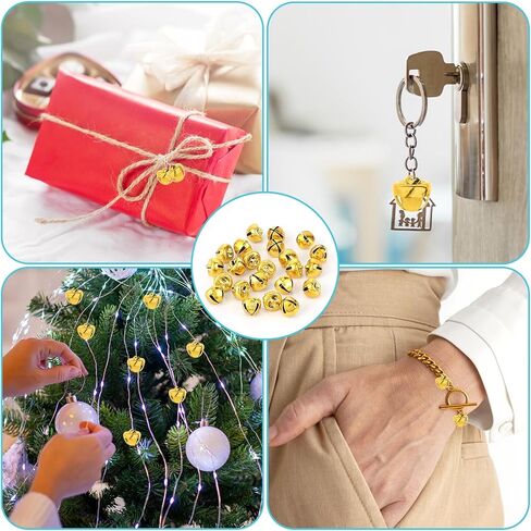 100 Pcs Jingle Bells for Craft, 10mm/0.39in Multi-Color DIY Craft Bells, Christmas Jingle Bell Small Bell for Christmas Wind Chimes Jewelry Ornaments Holiday Home Party Decoration in Saudi Arabia