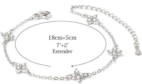 Dainty Silver/Gold Bracelet for Women, Trendy Non Tarnish 18K Gold Plated Cubic Zirconia Bracelets, Layered Cute Dainty Adjustable Link Chain Bracelet for Wedding Prom Brides Jewelry in Kuwait