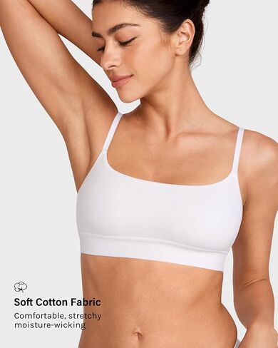 INLYRIC Women's Cotton Bralette - Wireless Unlined Sleep Comfortable Seamless Cami Bra in Saudi Arabia