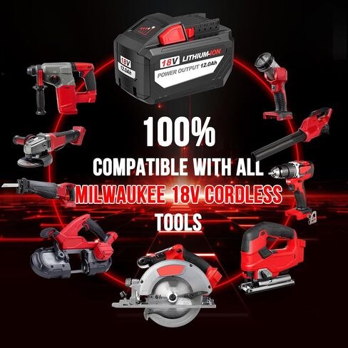 S SKSTYLE 8.0Ah Replacement Battery for Milwaukee M18 48-11-1880 18v 8.0 Ah Lithium-Ion Battery Pack (Compatible with All Milwaukee 18-Volt Cordless Power Tools) in Saudi Arabia