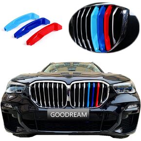 زخارف شبكية ثلاثية الألوان ملائمة تمامًا متوافقة مع BMW X5 G05 2019 2020 2021 2022 ملحقات لشبكة الكلى القياسية (7 شعاع)