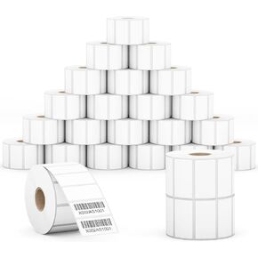 Compatible 4" x 2" Direct Thermal Labels Replacement for Barcodes Postage Address Shipping Compatible with Rollo & Zebra Desktop Printers Adhesive & Perforated (12 Rolls, 750 Labels/Roll)