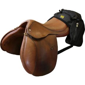 TrailMax English/Endurance Horse Saddle Bag for trail-riding, Featuring 3 Compartments & Quick Release Compression Straps