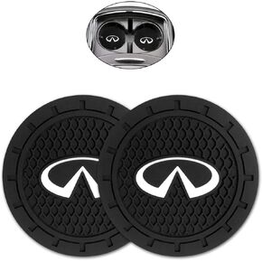 Car Interior Accessories for Infi?ti Cup Holder Insert Coaster - Silicone Anti Slip Cup Mat for in?niti QX50 Q50 Q70 Q70L Q60 QX30 QX60 QX80 (Set of 2, 2.75" Diameter)