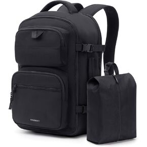 BAGSMART Travel Backpack for Women Men, 40L Flight Approved Carry on Backpack with Shoe Bag, TSA Large Personal Item Backpack with 17 Inch Laptop Compartment, Weekender Suitcase for Travel, Beige