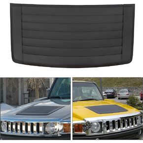 ECOTRIC Black Louver Hood Compatible with 2006-2010 Hummer H3 Air Vent Grille Panel Replace for Part Number GM 20880500 15231746 15836982 15298497