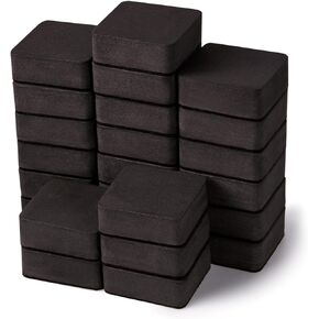 Favide 24 Pack Magnetic Whiteboard Dry Erase Erasers Chalkboard Cleansers for Classroom, School Supplies(Square, Black)