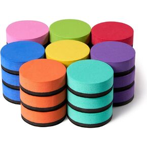 Favide 24 Pack Magnetic Whiteboard Dry Erase Erasers Chalkboard Cleansers for Classroom, School Supplies(Square, Black)