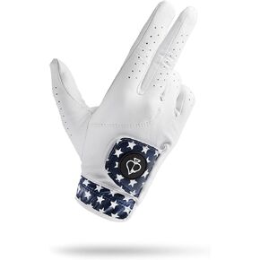 Pins & Aces - Stars Golf Glove Design - Premium AAA Cabretta Leather, Long-Lasting Durable Tour Glove for Men or Women - Premium Leather Golf Glove Left & Right Hand