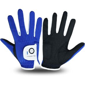 FINGER TEN Golf Gloves for Kids Boys Girls Both Left Right Hand Value 1 Pair, Toddler Junior Youth Golf Glove White Green Black